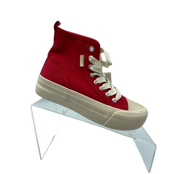 NWT. Zara Kids Red High-Top Sneakers. Size 2,5. - Picture 1 of 13